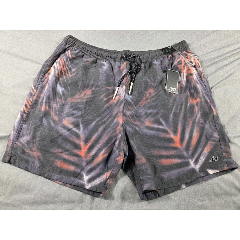 NWT LOST ENTERPRISES Mens XL Swim Beach Trunks‎ w/pockets Tropical Pattern